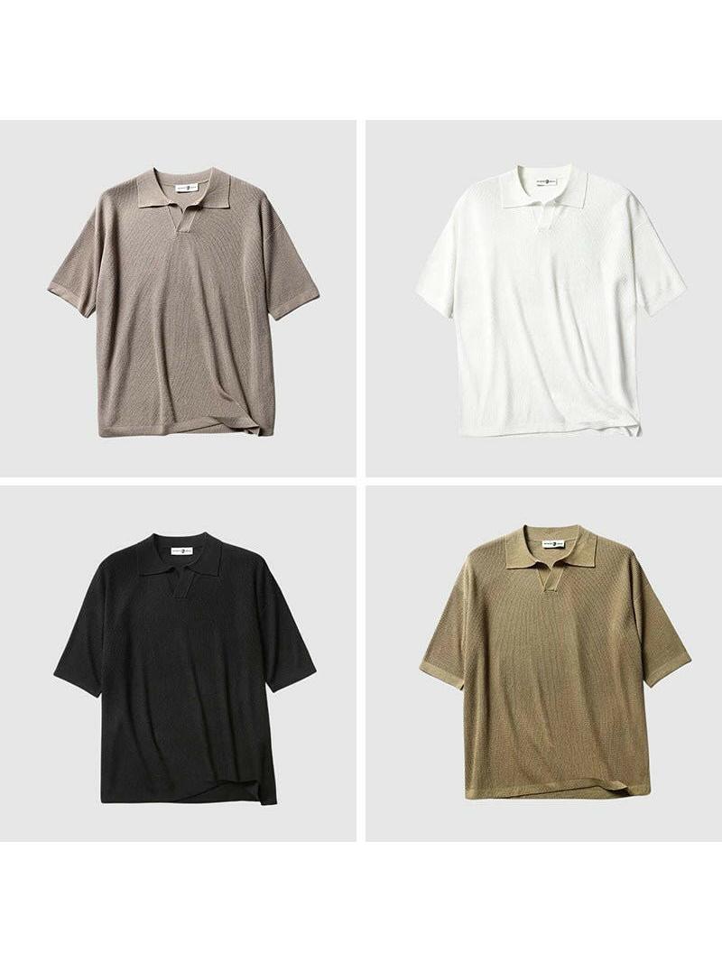 White Jack Washington oversized polo shirt by Lumina Vancouver, shown flat with collar and short sleeves.