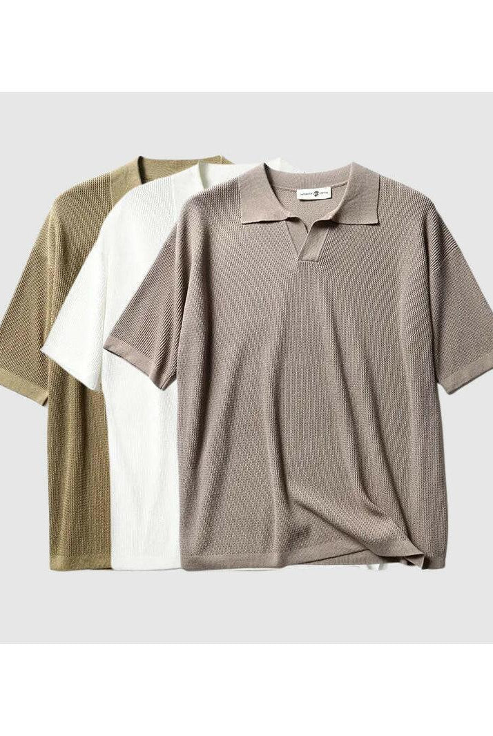 White Jack Washington oversized polo shirt by Lumina Vancouver, featuring a relaxed fit and classic collar.
