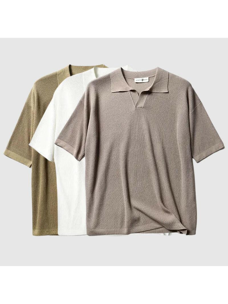 White Jack Washington oversized polo shirt by Lumina Vancouver, featuring a relaxed fit and classic collar.