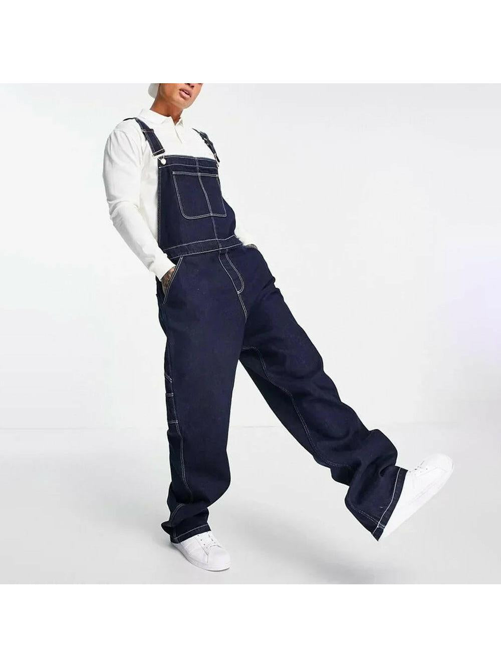 Blue James Scott Utility Denim Overalls by Lumina Vancouver, featuring durable fabric and practical design for workwear.