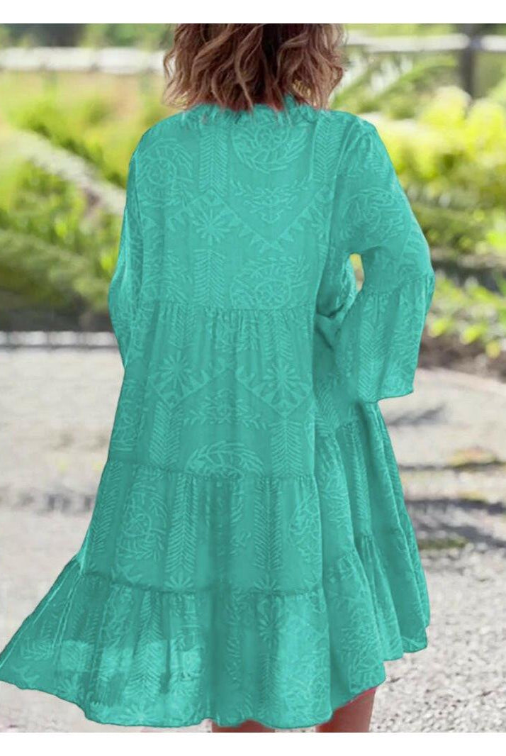 Red Joyce™ boho chic dress by Lumina Vancouver featuring elegant flowing fabric and stylish design.