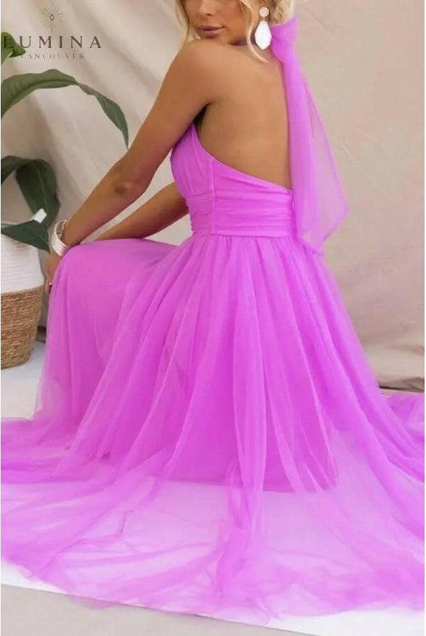 Cream-colored Kaylee Fairy Dress by Lumina Wear, elegant evening dress with delicate details, perfect for wedding guests.