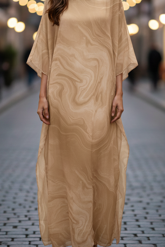 Yellow chiffon dress named Laura by Lumina Wear, flowing and elegant, perfect for summer occasions.