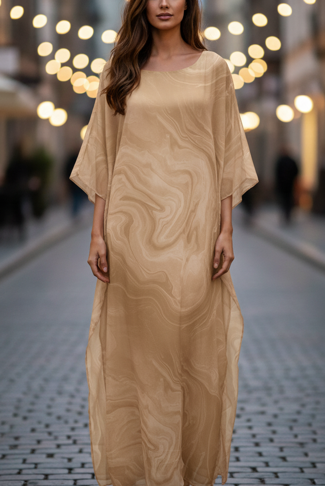 Yellow Laura chiffon dress by Lumina Wear, flowy and elegant, perfect for summer occasions.
