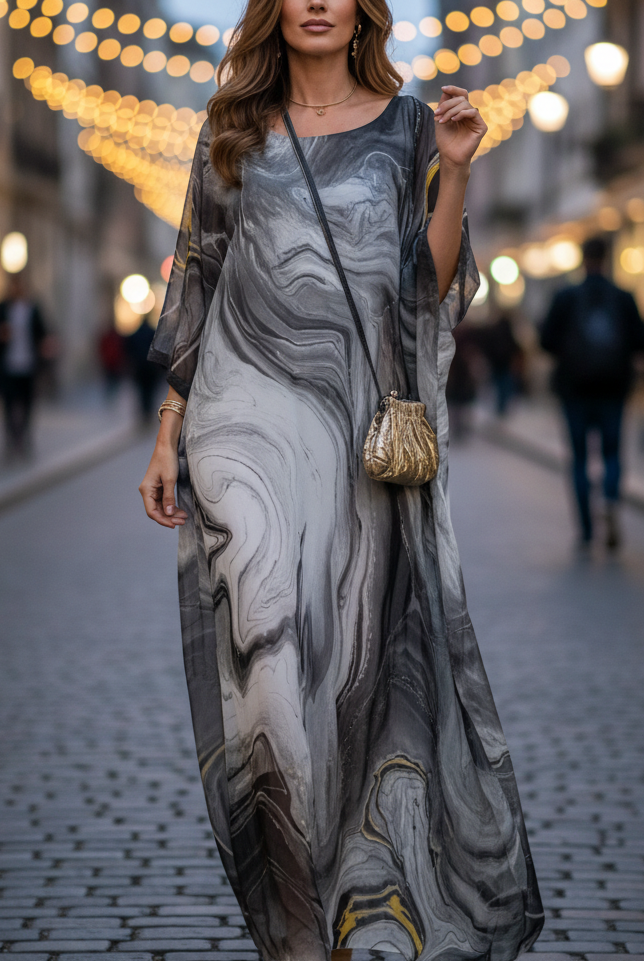 Yellow Laura chiffon dress by Lumina Wear, featuring a flowing design perfect for elegant occasions.