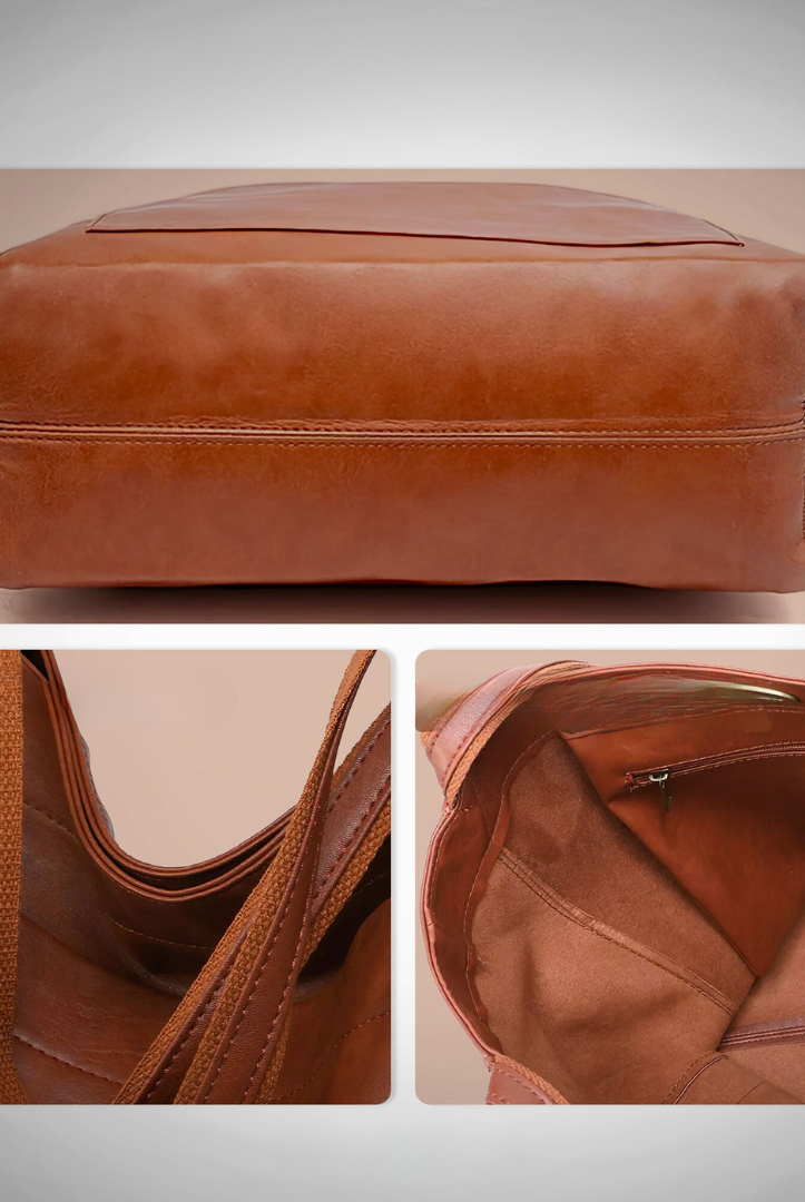 Lila Lumina city handbag in chestnut brown with versatile design and smart storage compartments, stylish for everyday use.