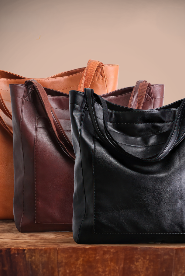 Lila Lumina city bag in chestnut brown, elegant versatile handbag with smart storage, stylish and functional for everyday use.