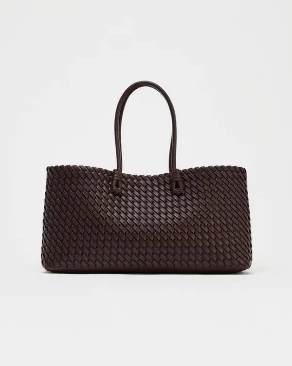 Cream Lumina Wear Lindsay woven tote bag with elegant design and spacious interior, ideal for daily use.