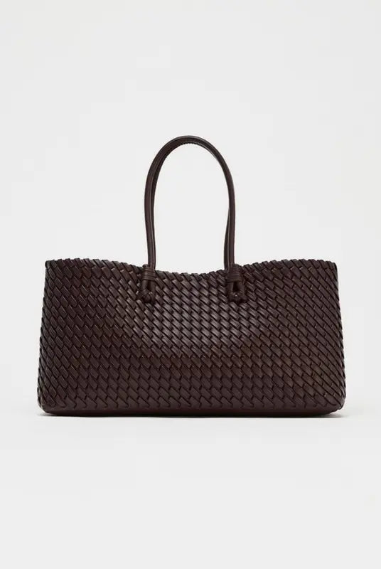 Cream Lumina Wear Lindsay woven tote bag with elegant design and ample space, perfect for everyday use.