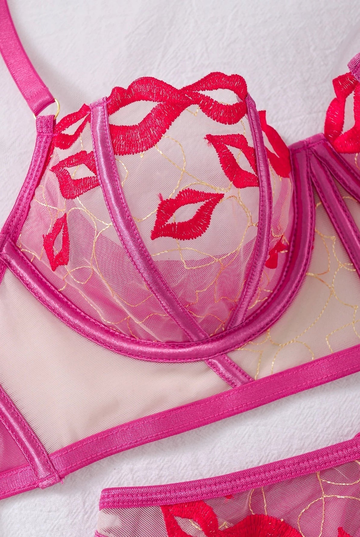 Livia's Lingerie Set by Lumina Wear featuring a matching bra and panty in delicate lace fabric, displayed on a neutral background.