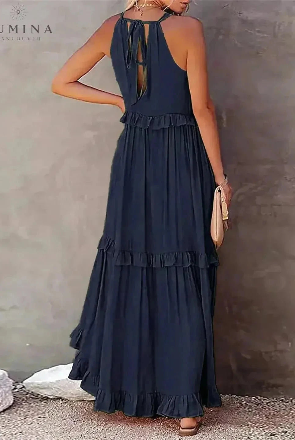 Lorena - Halterneck Dress With Ruffles and Pockets