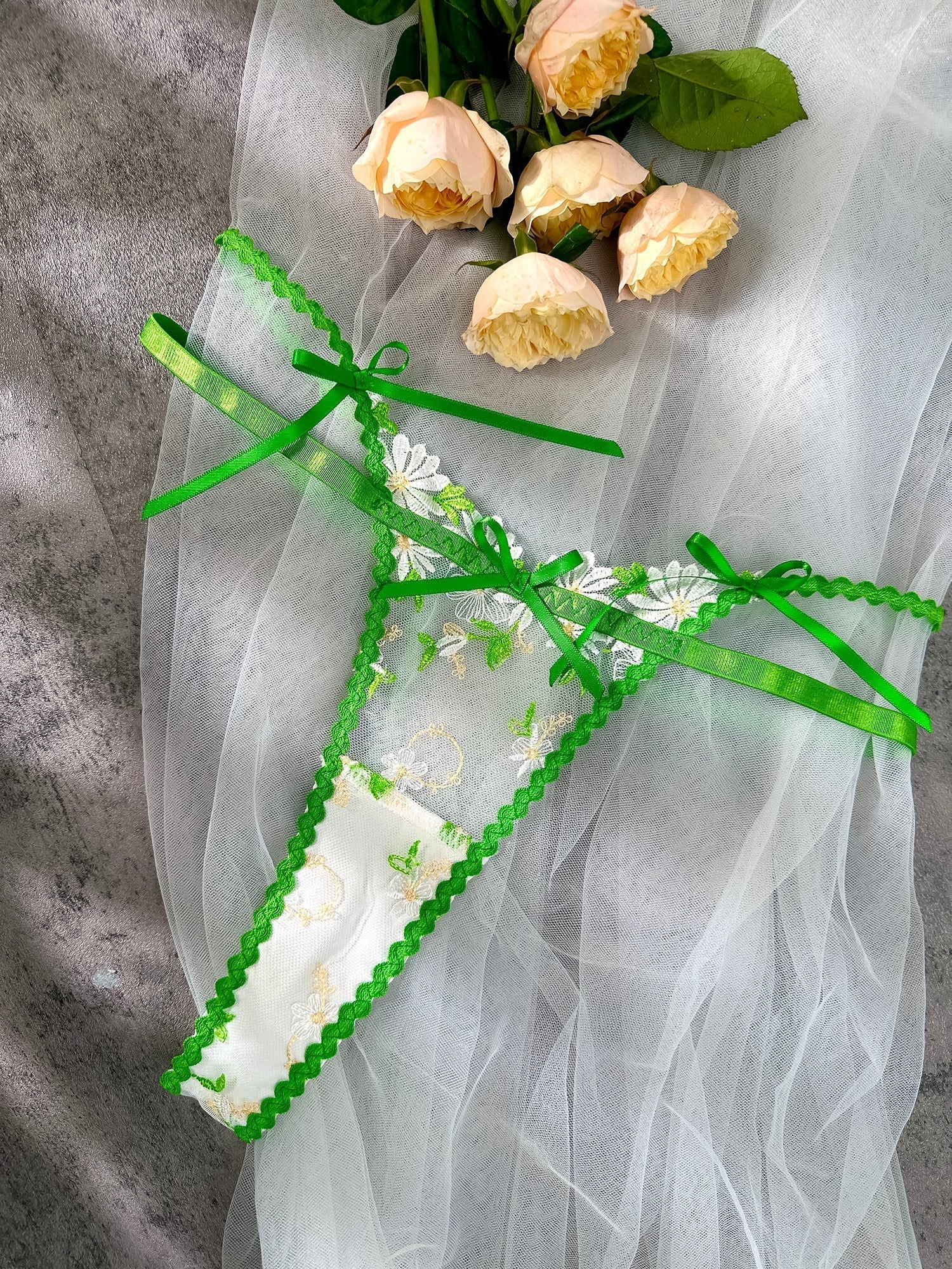 White Daisy Lace Lingerie Set by Lumina Vancouver, 2-piece lingerie with delicate lace details and soft fabric.
