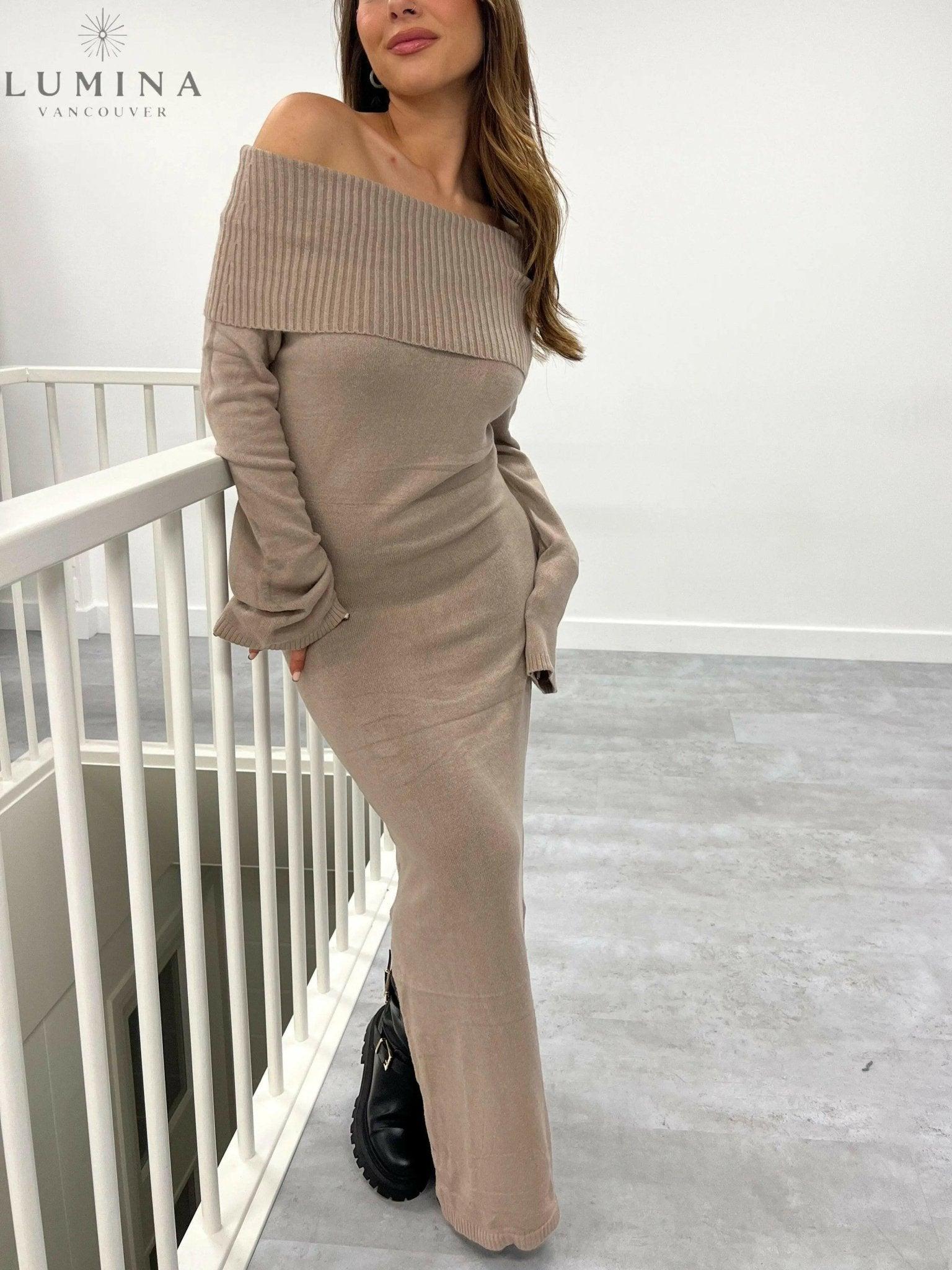 Giuliana - Over-Fold Knitted Maxi Dress - Lumina Vancouver