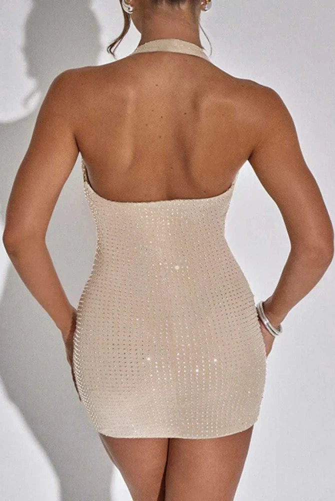 Black Nova Sequin Bodycon Mini Dress by Lumina Vancouver, featuring shimmering sequins and a fitted silhouette.