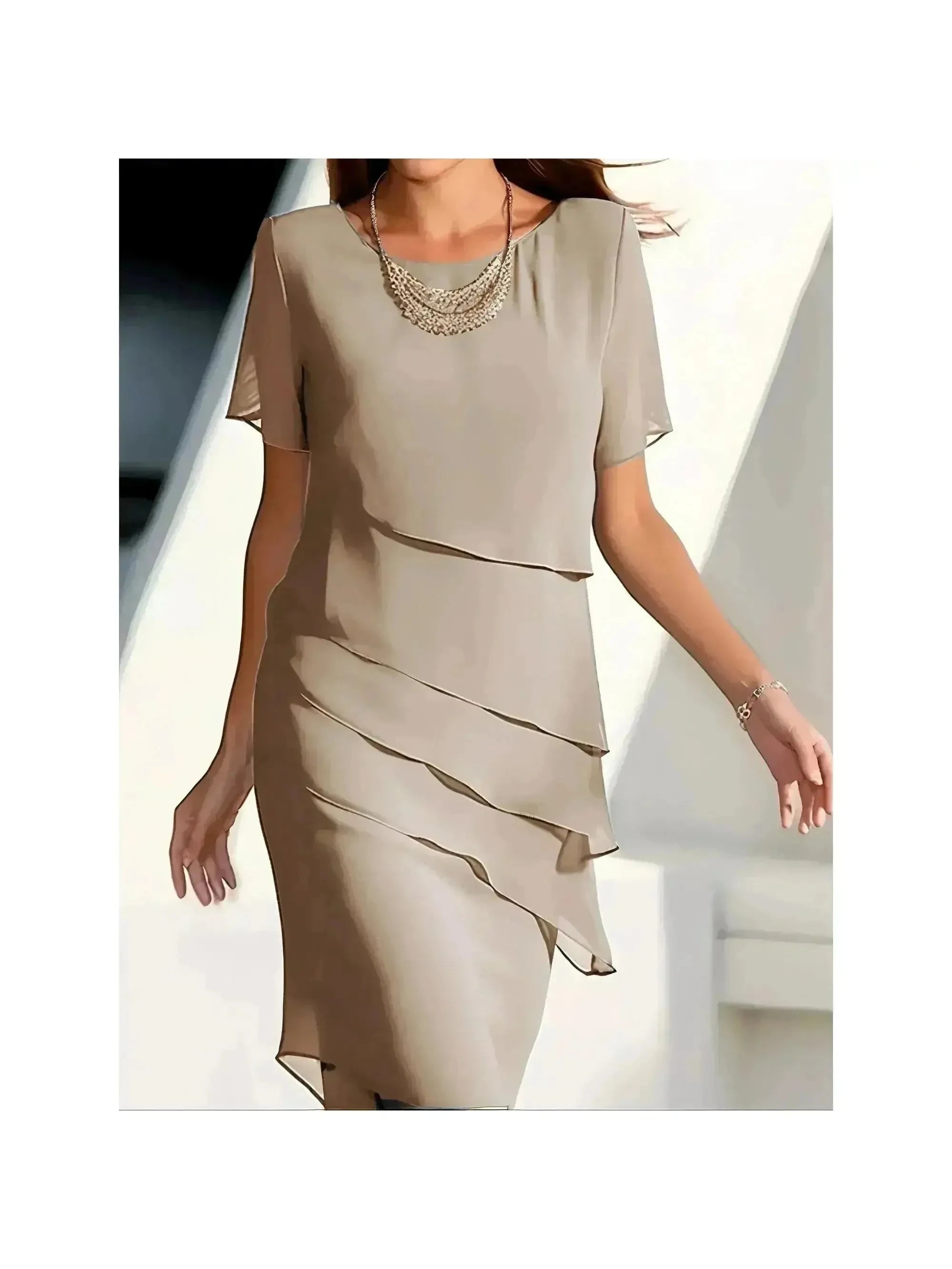 Lumina Wear Becci elegant blue dress with a flattering design, featuring a fitted waist and stylish details for a sophisticated look.