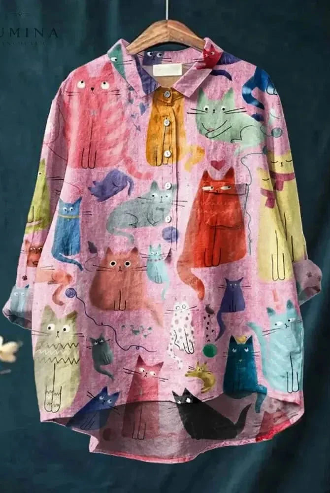 Lumina Wear Ula Cat Art Tee featuring a stylish cat illustration on a comfortable casual t-shirt.