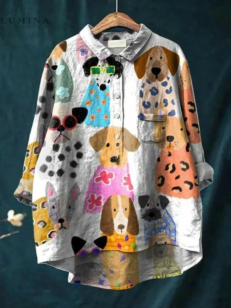 Lumina Vancouver Chloe Canine Art Tee featuring a stylish dog illustration on a casual t-shirt.