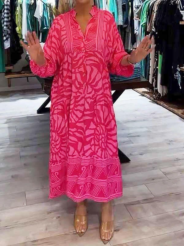 Lumina Vancouver Irene™ vibrant printed dress in blue, featuring a stylish design perfect for casual or dressy occasions.
