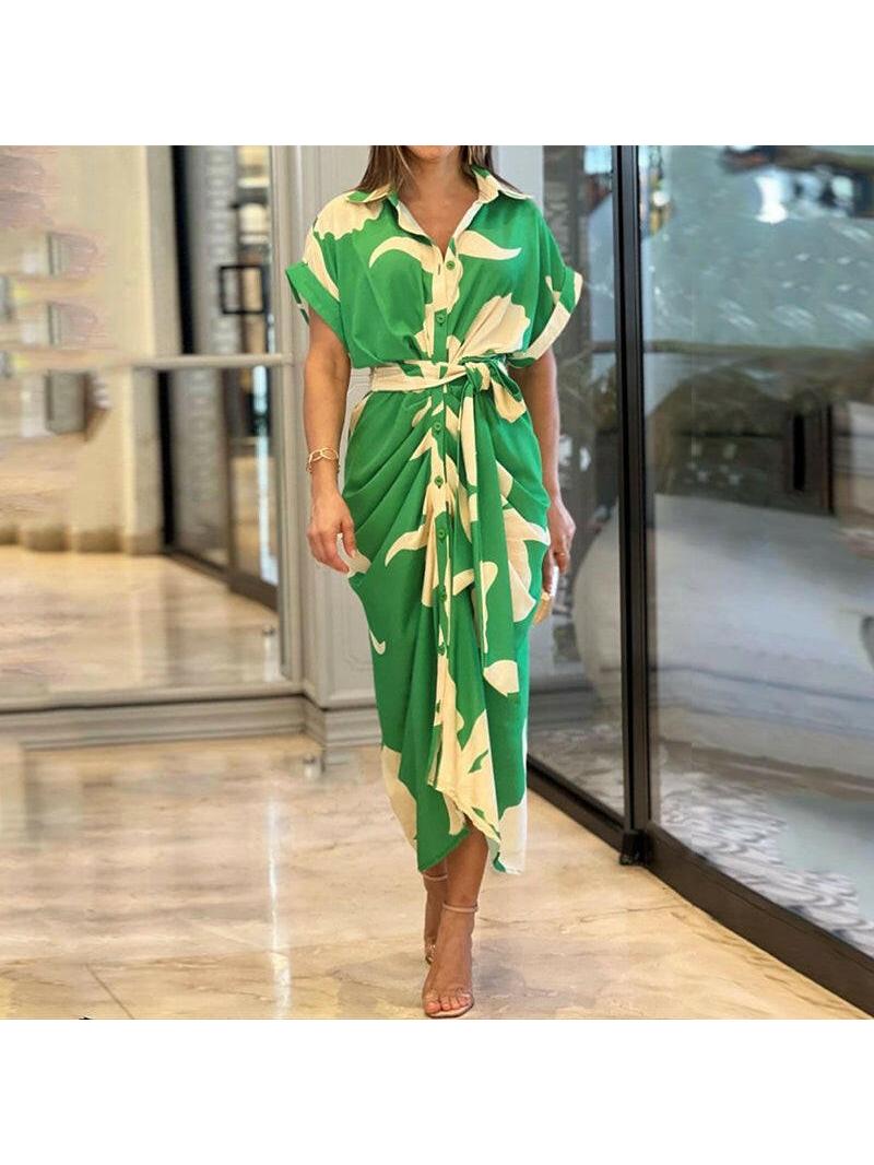 Green Lyla™ elegant casual dress by Lumina Vancouver, showcased in a stylish design ideal for everyday wear.