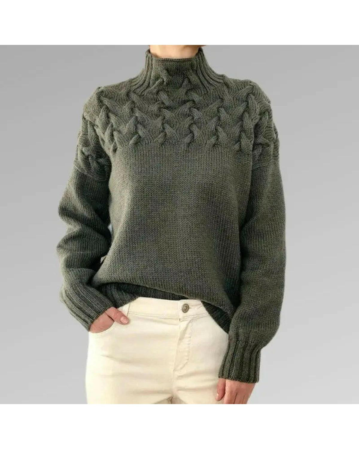 Light blue Lumina Wear Lyla turtleneck sweater with a cozy, fitted design, perfect for casual or layered winter outfits.