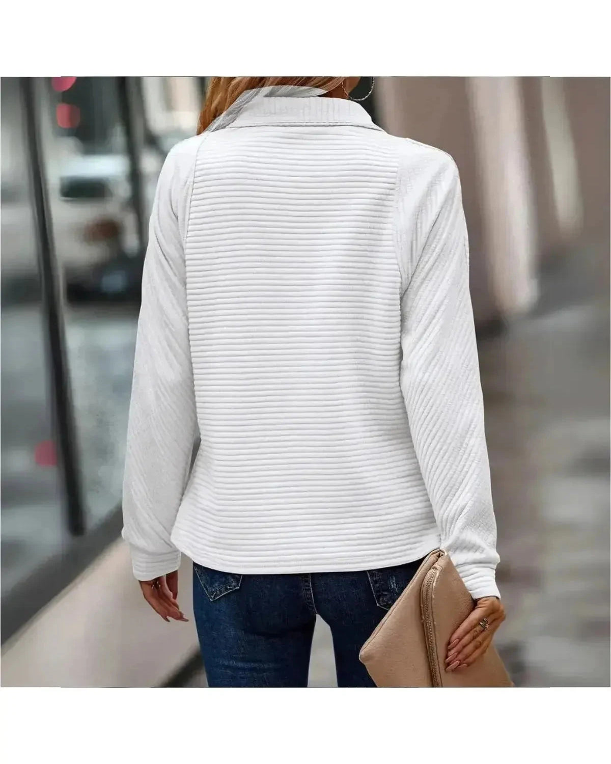 Pink Lumina Wear Dylisa elegant zip sweater with a stylish fit, featuring a front zipper and cozy knit fabric.
