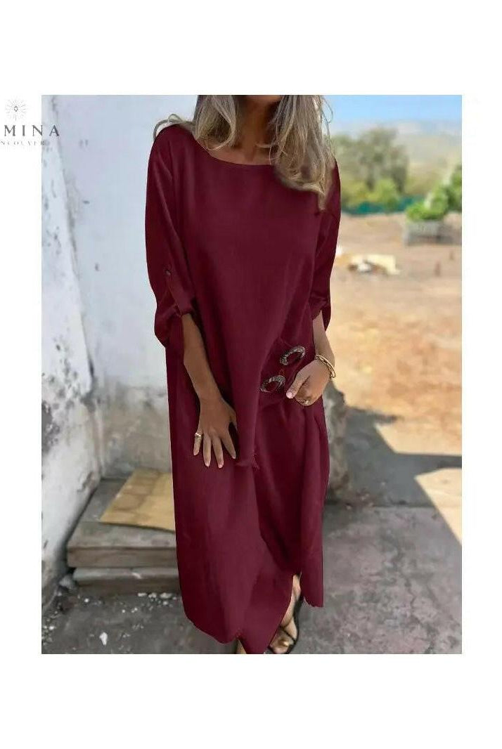 Lumina Wear Renelle two-piece set featuring a blue top and matching skirt, elegant and sophisticated fashion for women.