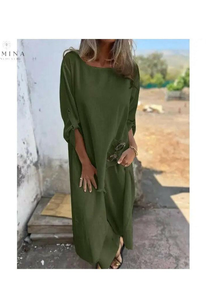 Lumina Wear Renelle two-piece set for women, blue color, stylish and sophisticated ensemble with top and matching pants.