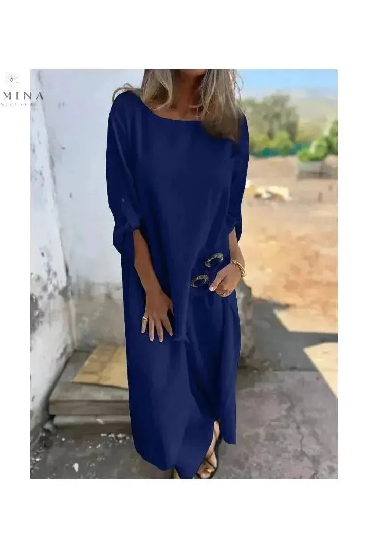 Lumina Wear Renelle two-piece set for women, featuring a sophisticated blue design with stylish top and matching pants.