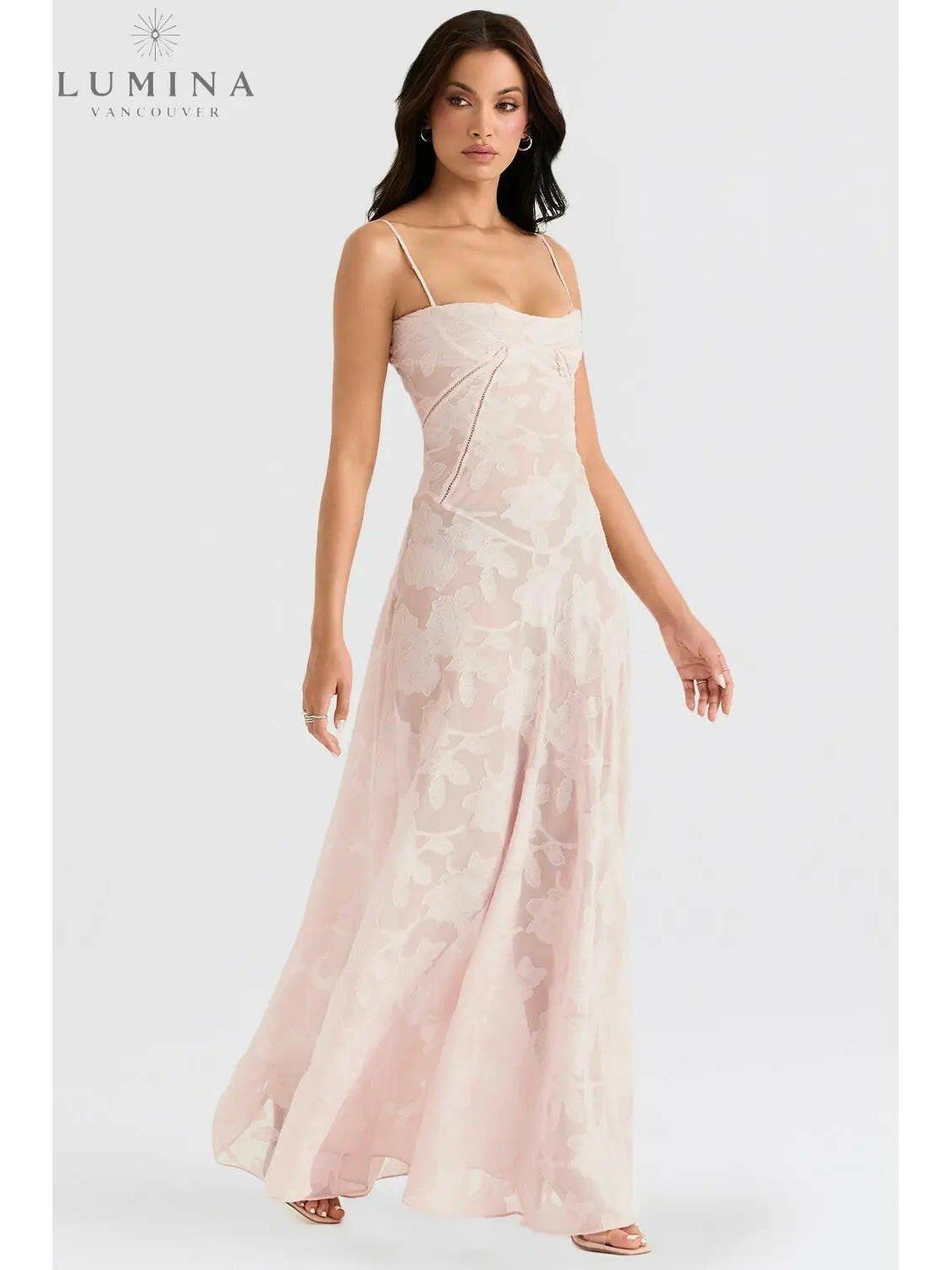 Lumina Vancouver Mireille Romantic Summer Dress with holiday vibes, white lightweight fabric, perfect for warm-weather occasions.