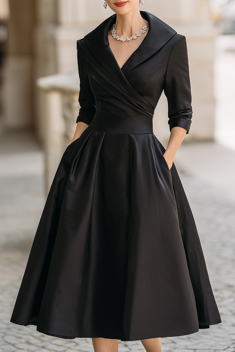 Aurora | Vintage Satin Midi Dress - Lumina Vancouver - Lumina Vancouver