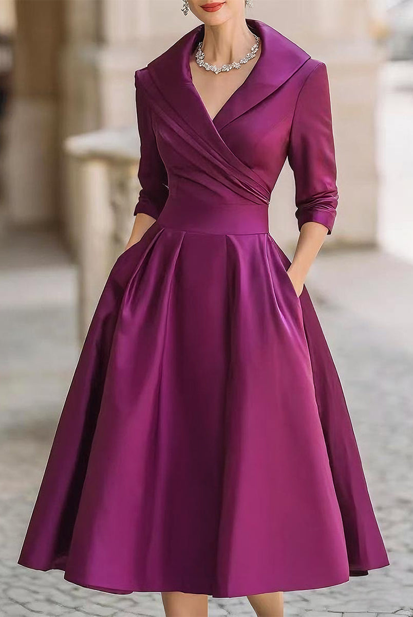 Aurora | Vintage Satin Midi Dress - Lumina Vancouver - Lumina Vancouver