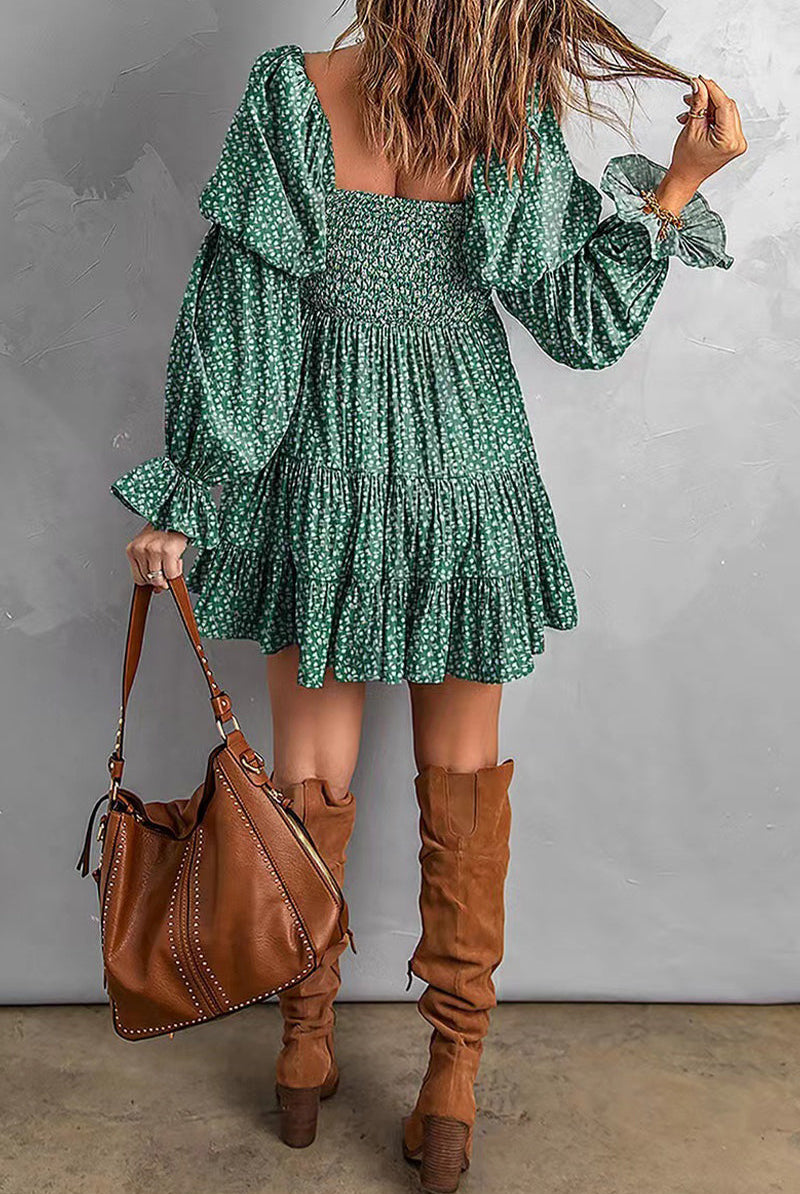 Avalyn off-shoulder mini dress in apricot color by Lumina Wear, featuring a stylish, fitted silhouette and elegant neckline.