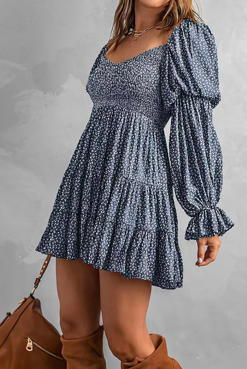 Apricot off-shoulder mini dress by Lumina Wear, Avalyn style, with flowing fabric and stylish neckline, perfect for summer occasions.