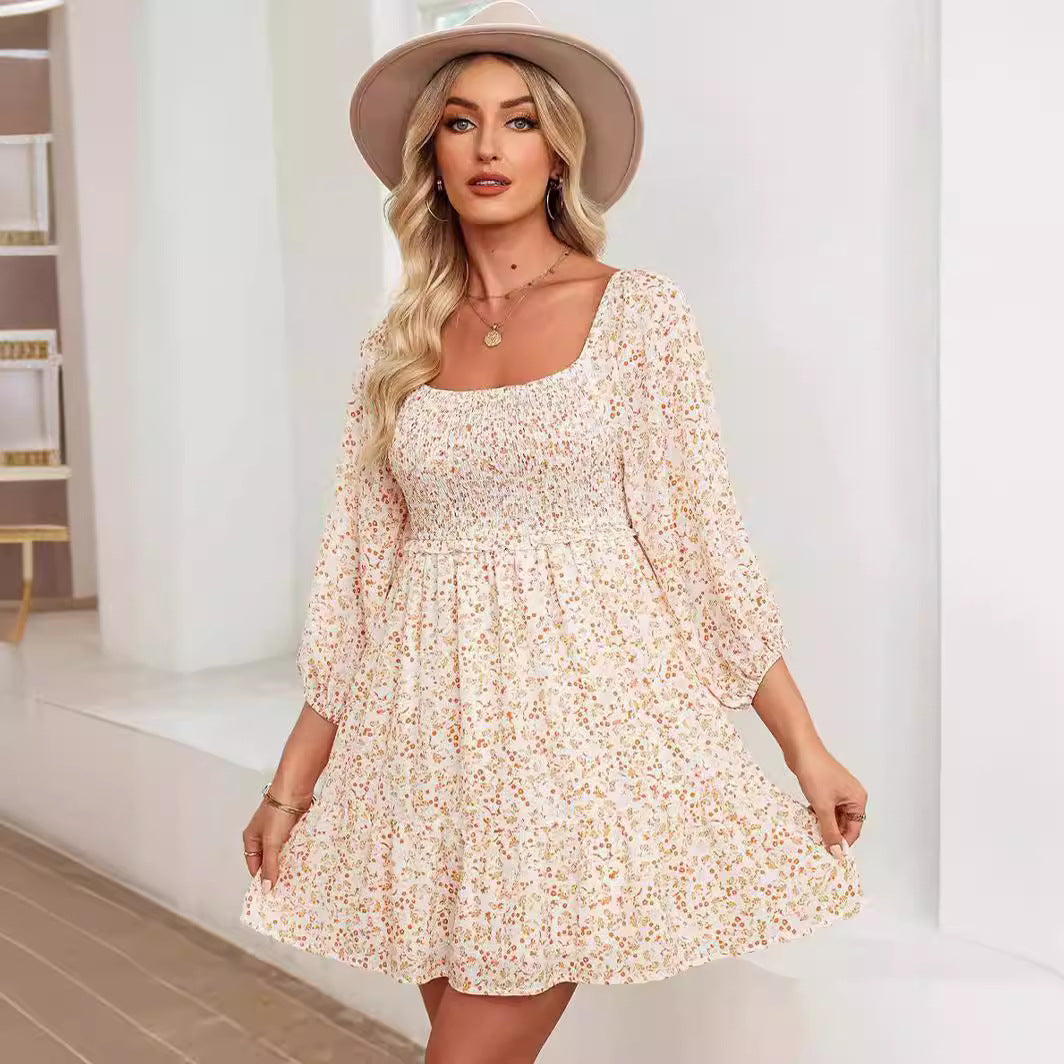 Apricot Elara Whisper Breeze A-Line Mini Dress by Lumina Vancouver, lightweight fabric, stylish and casual for warm weather.