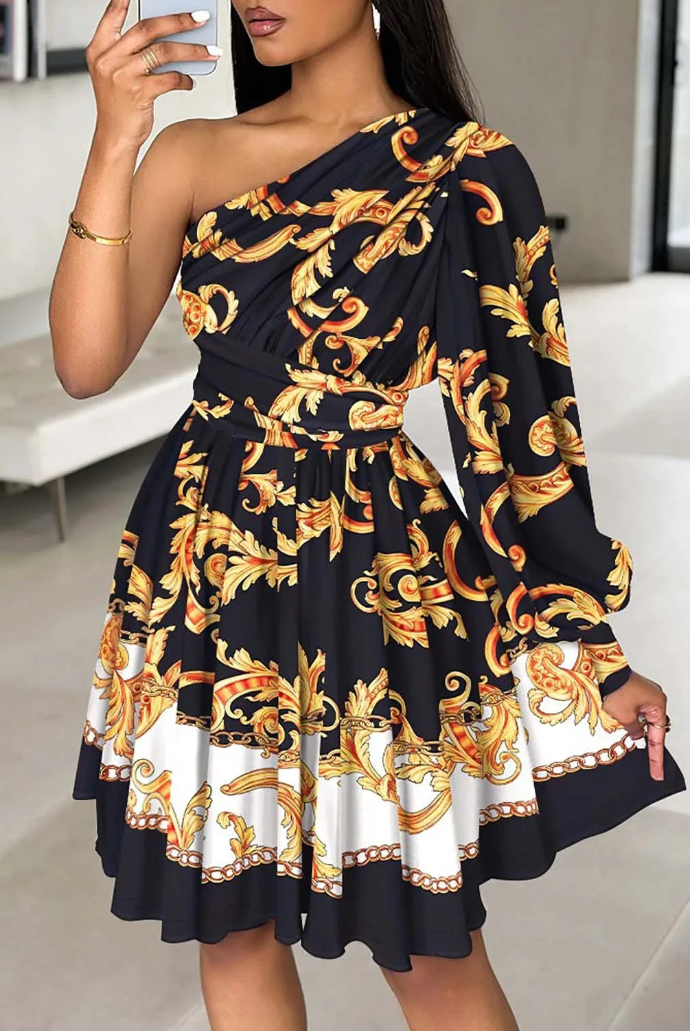 Black Valeria Celestine A-Line Mini Dress by Lumina Vancouver, showcasing a stylish and elegant design with a fitted silhouette.