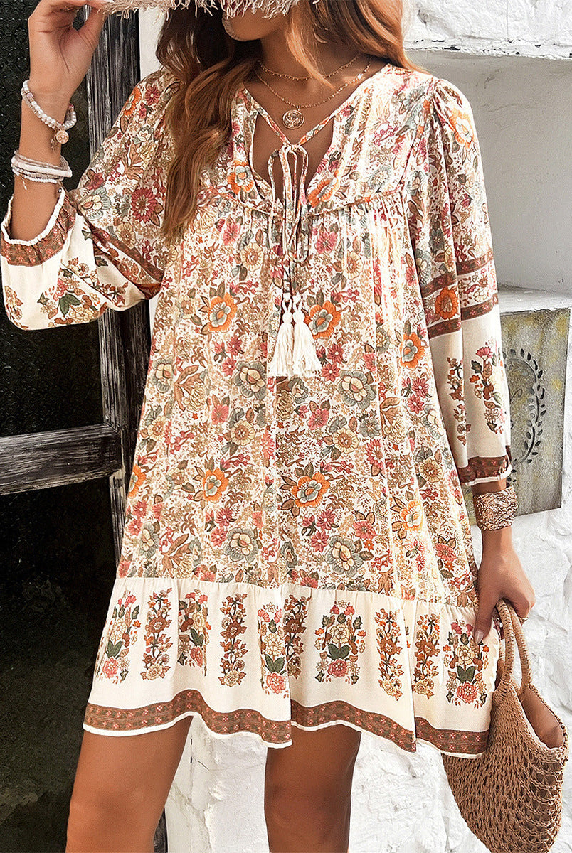 Blue Isabella Celeste Moonlight boho mini dress by Lumina Wear, featuring flowing fabric and a relaxed, stylish fit.