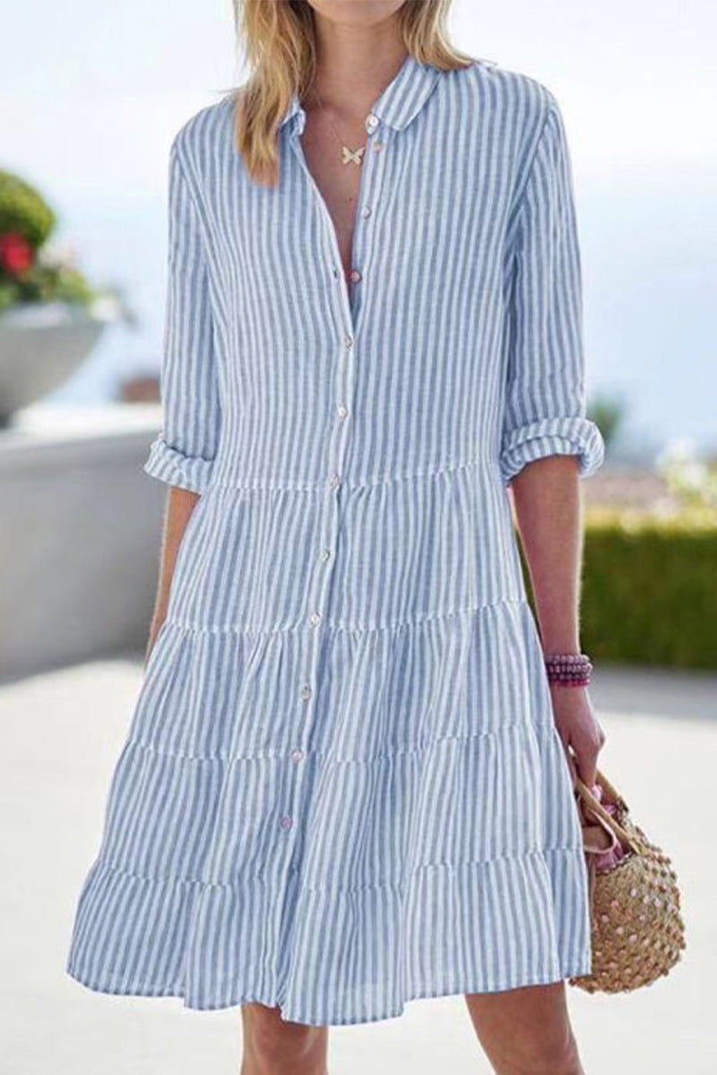 Green Hyacinth shirt dress by Lumina Vancouver, mini dress with button-down front and roll-up sleeves, XS size.