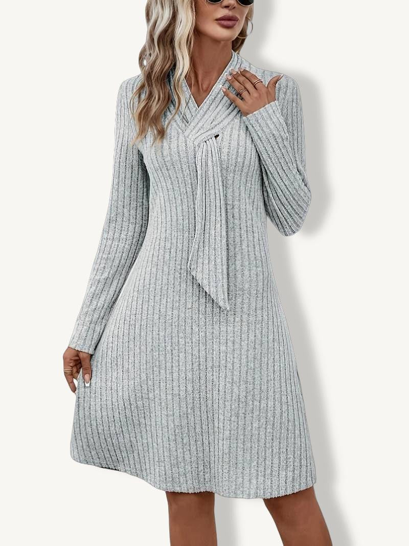 Grey Luna Valentina Nova knit mini dress by Lumina Vancouver, featuring a fitted silhouette and stylish design.