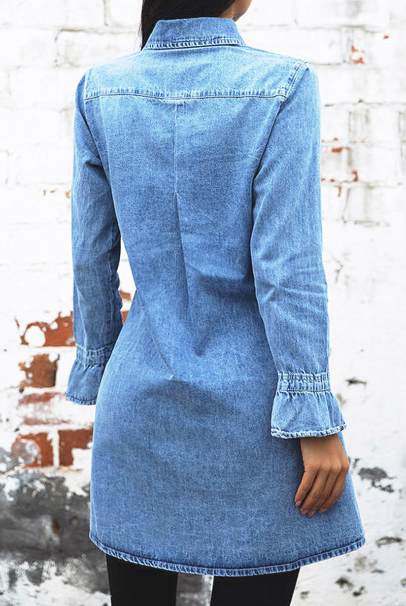 Azure Willow | Denim Shirt Dress - Lumina - Lumina Vancouver