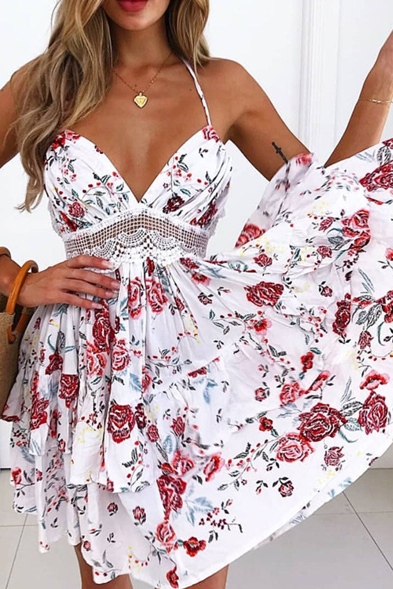 Lumina Vancouver Vuokko Dawn Legacy mini dress in nude with celestial print, showcasing a stylish and elegant mini dress design.