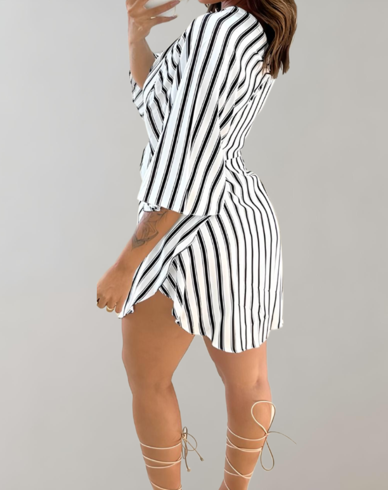 Orange Lumina Vancouver Aurora kaftan dress with V-neck, lightweight mini dress perfect for casual summer wear.
