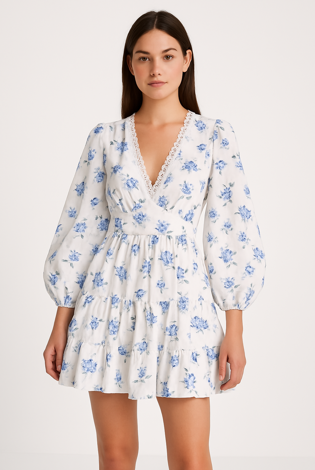 Pink Elara Rose Bloom Atelier Lumina Vancouver A-line mini dress with floral pattern and elegant fit, perfect for stylish occasions.