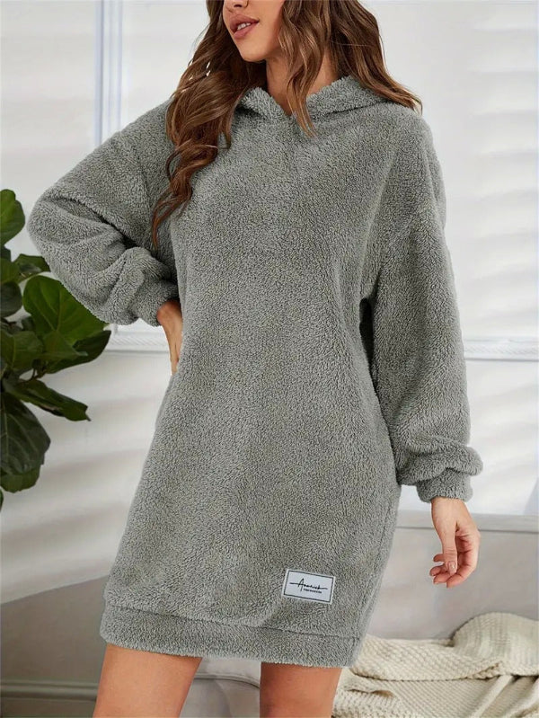Women’s Hoodie Dress – Fleece Fabric – Oversized Fit – Long Sleeve Casual Style by Lumina Vancouver