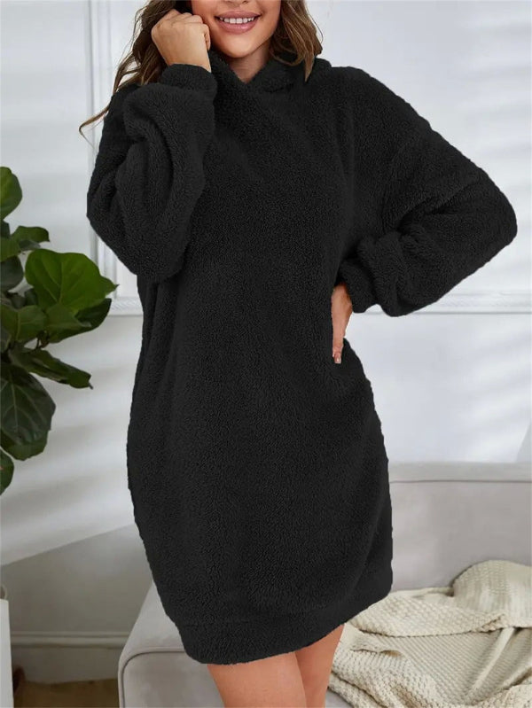 Women’s Hoodie Dress – Fleece Fabric – Oversized Fit – Long Sleeve Casual Style by Lumina Vancouver