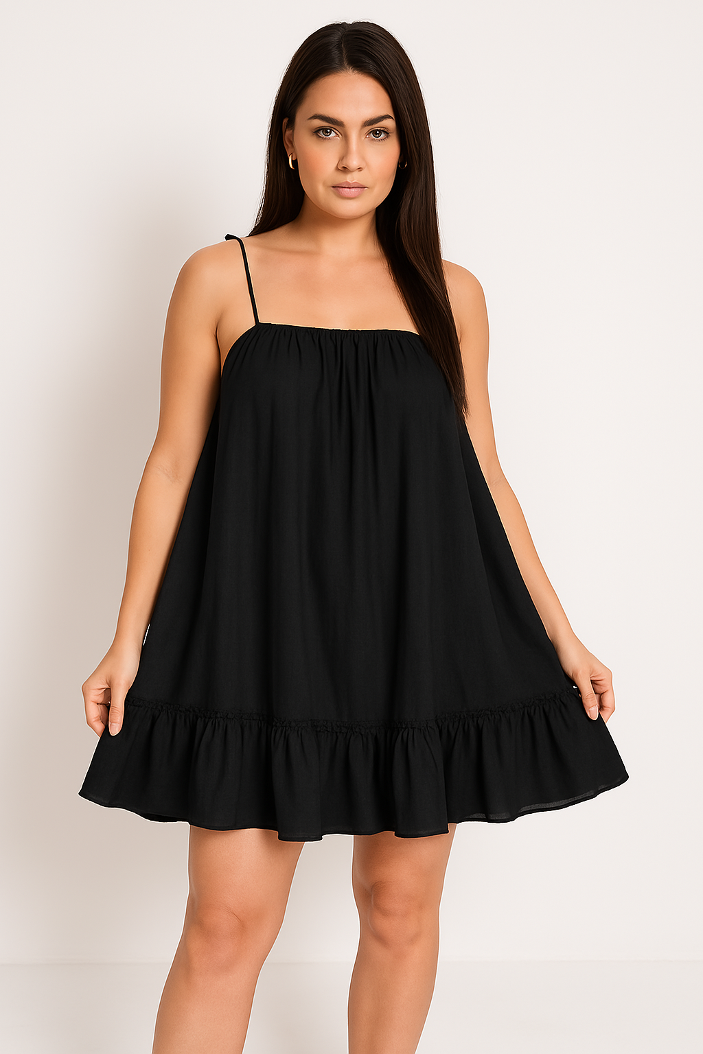 Pink Lumina Wear Nova lightweight cotton mini sundress with a relaxed fit, perfect for casual summer outings.