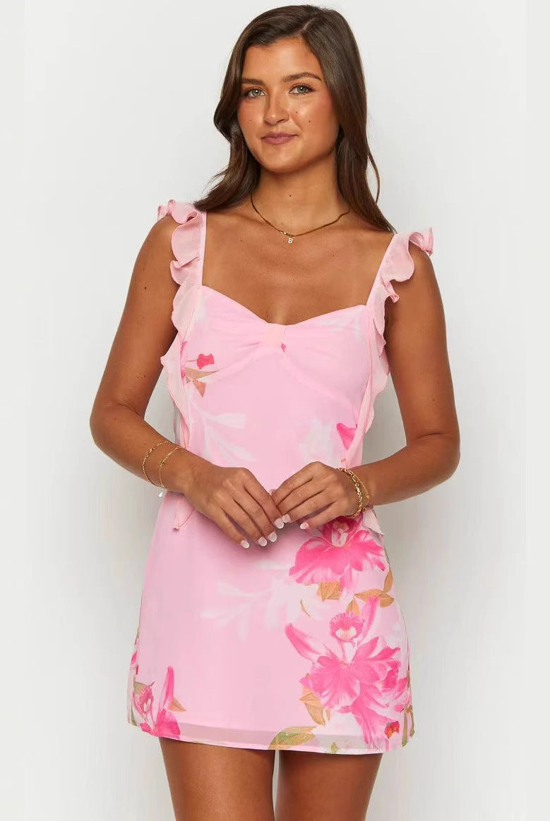 Pink Nova mini dress by Lumina Vancouver featuring a bodycon fit, shown on a model with a stylish, form-fitting silhouette.