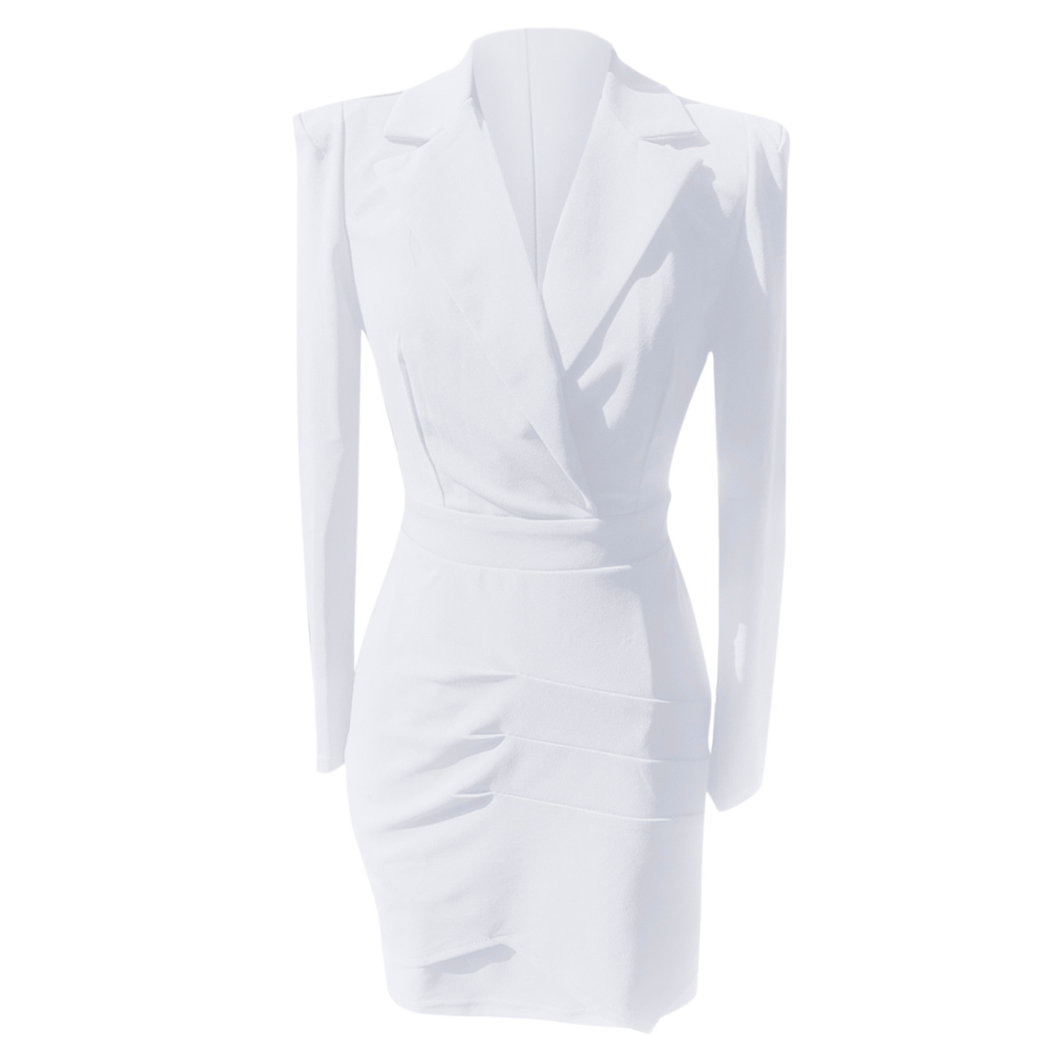 Red Nova blazer dress by Lumina Vancouver, tailored fit mini dress with structured design and stylish collar.