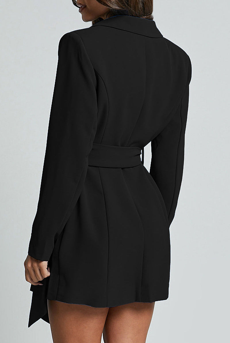 Royal blue Aurora Nightingale blazer mini dress by Lumina Vancouver, stylish and fitted for a sophisticated look.