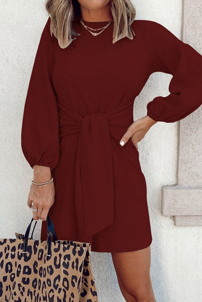 White Nova women's mini dress with long sleeves by Lumina Vancouver, featuring a stylish and fitted design.