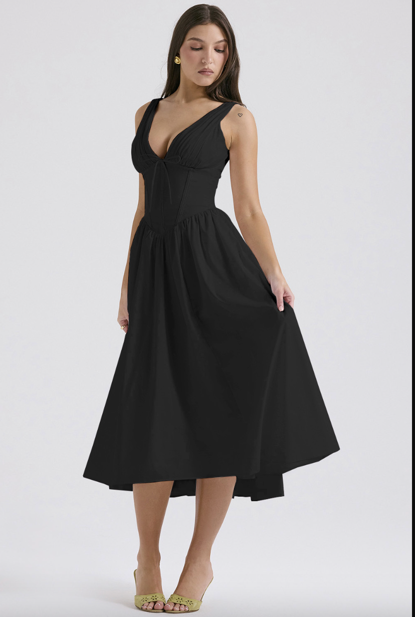 Lumina Vancouver Nova yellow sleeveless mini evening dress with floral pattern and V-neck, perfect for elegant occasions.